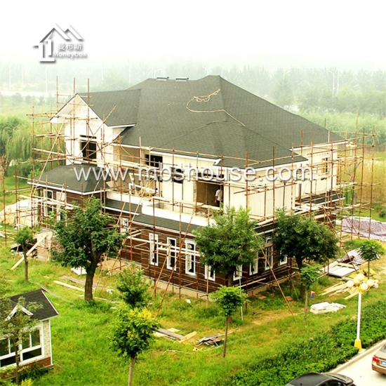 konstruksi cepat disesuaikan gaya struktur baja ringan rumah prefab villa